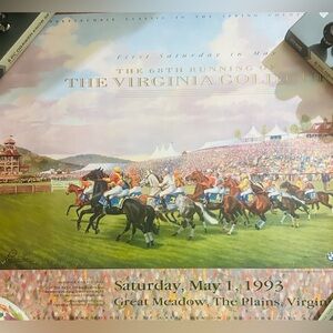 Virginia Gold Cup Horse Racing Art Print Signed Bowman 92, print only.
